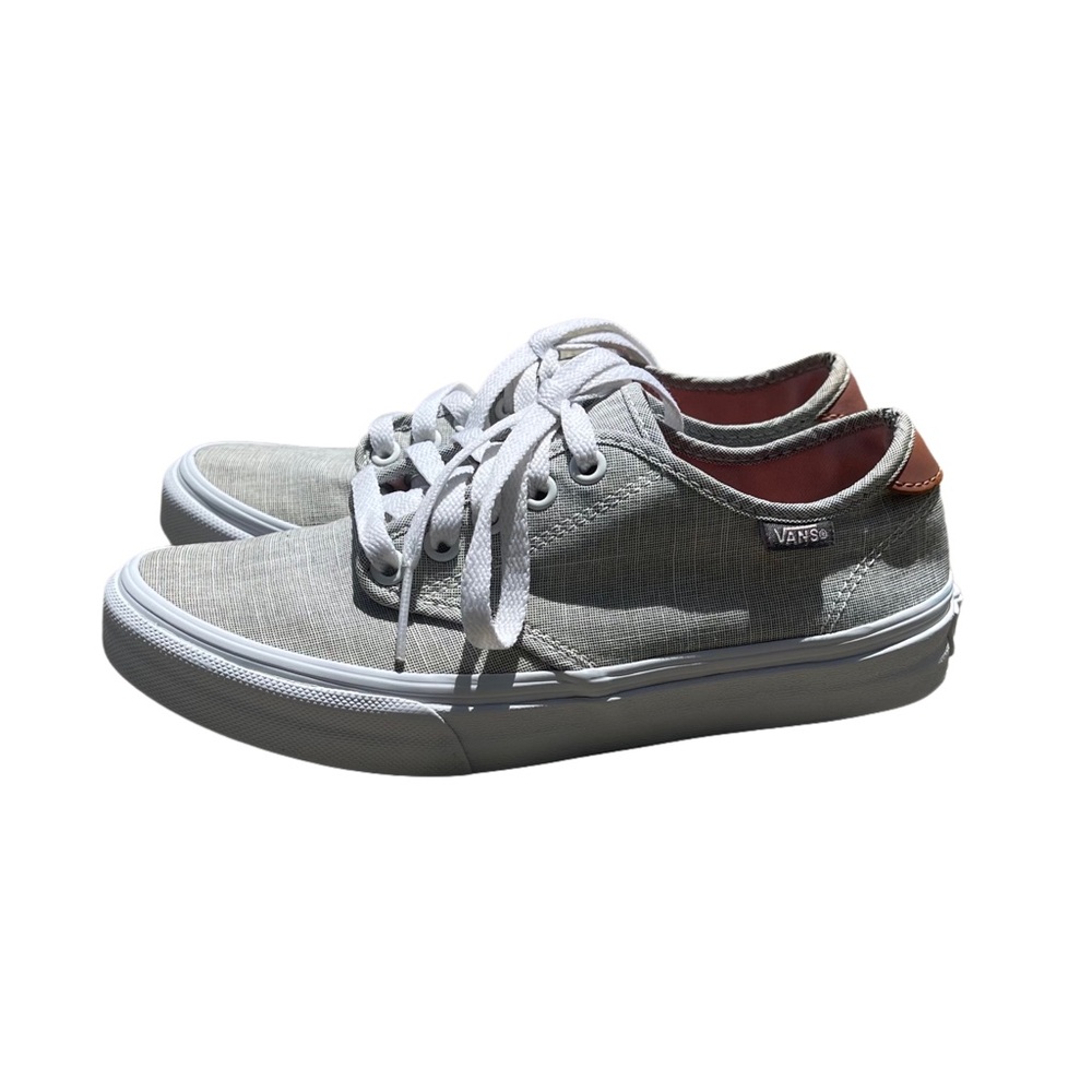 VANS Light Gray and White Casual Sneakers Size 6 - Picture 3 of 9